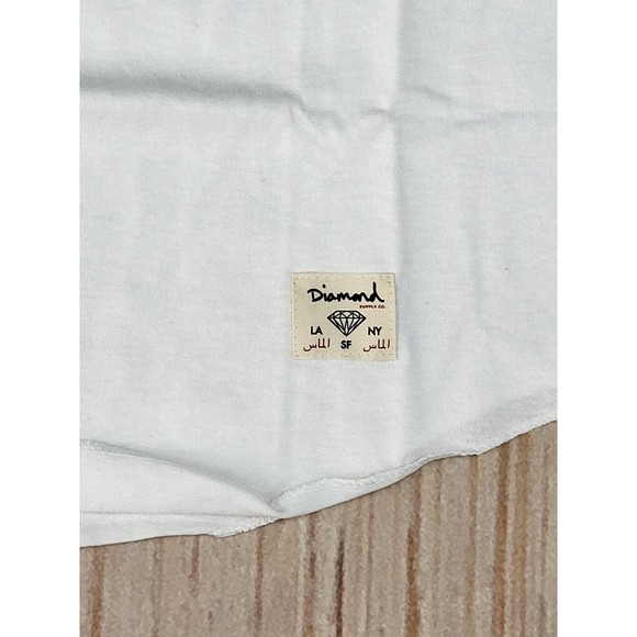 Diamond supply T Shirt 3/4 Sleeve Raglan / White Color / graphic ring tee - Picture 3 of 4